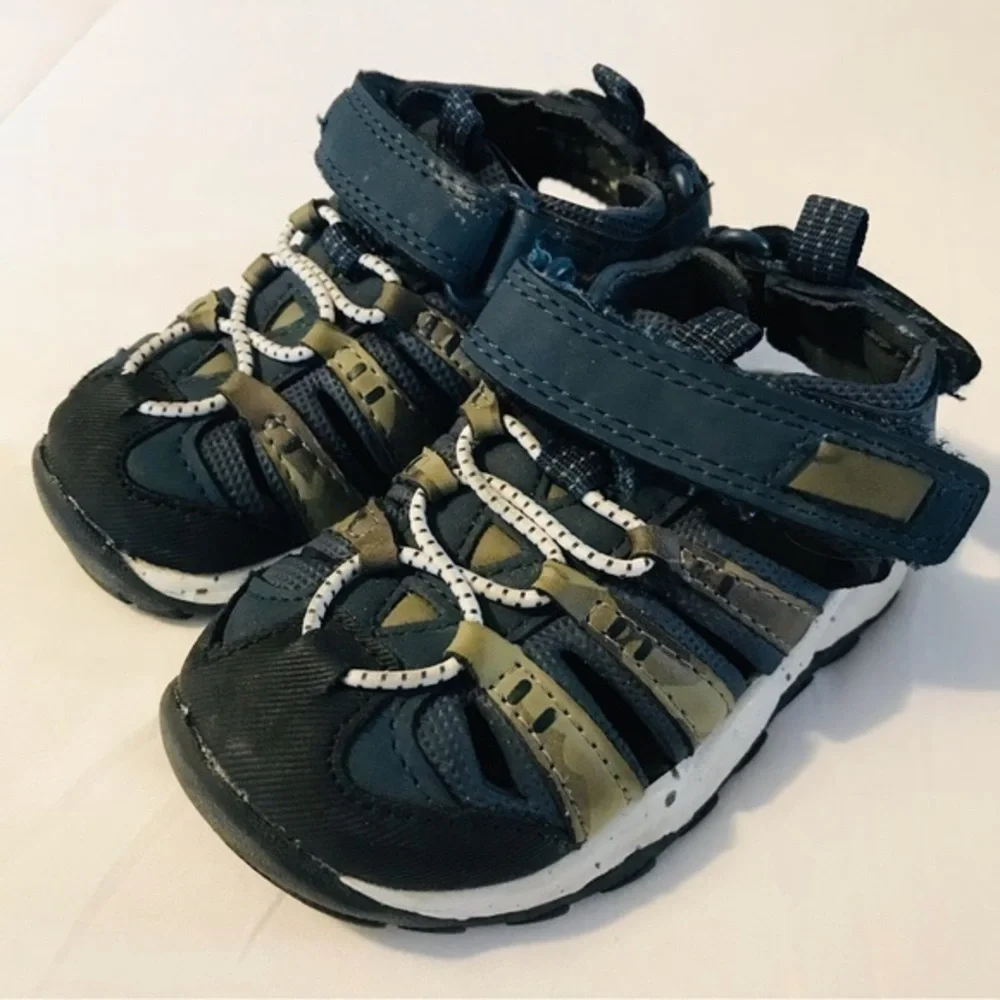 Cat & Jack Hiking Sandler’s Close Toes Blue Gray Shoe Toddler Baby Boy size 5